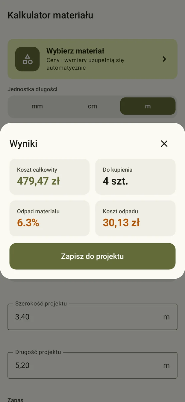 Výsledek výpočtu: kolik koupit a kolik odpadu